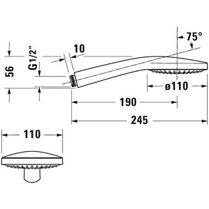 Produktbild für Handbrause Duravit 1jet UV0650014010, verchromt