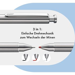 Produktbild für Multifunktionsstift Lamy cp1 tri pen brushed, 3-in-1, silber