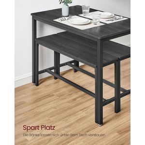 Produktbild für Esstisch Vasagle KDT070B21, anthrazitgrau, 3-teilig