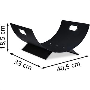 Produktbild für Kaminholzkorb Relaxdays 10034189, schwarz