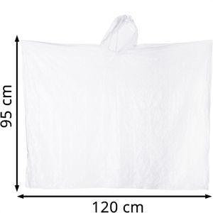Produktbild für Regenponcho Relaxdays Länge 95 cm, Einweg, 10 Stück