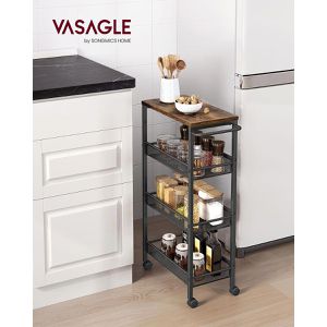 Produktbild für Nischenregal Vasagle LRC033B01 schwarz mit Rollen