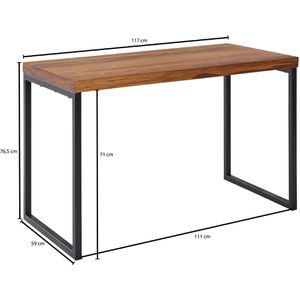 Produktbild für Schreibtisch Wohnling WL6.518, sheesham / schwarz