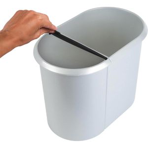 Produktbild für Papierkorb Helit Duo-System H6220900, silber