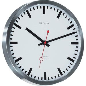 Produktbild für Wanduhr Hermle Grand Central 30471, Edelstahl, analog, Funkuhr