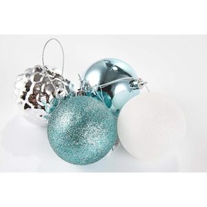 Produktbild für Weihnachtskugeln Heitmann-Deco türkis/silber/weiß