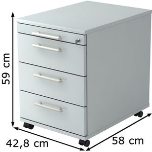 Produktbild für Rollcontainer Hammerbacher H-Serie, aus Holz, lichtgrau
