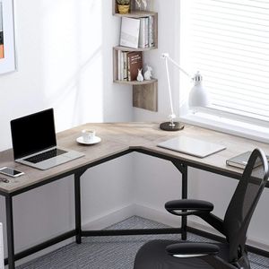 Produktbild für Schreibtisch Vasagle LWD073B02, graubraun / schwarz
