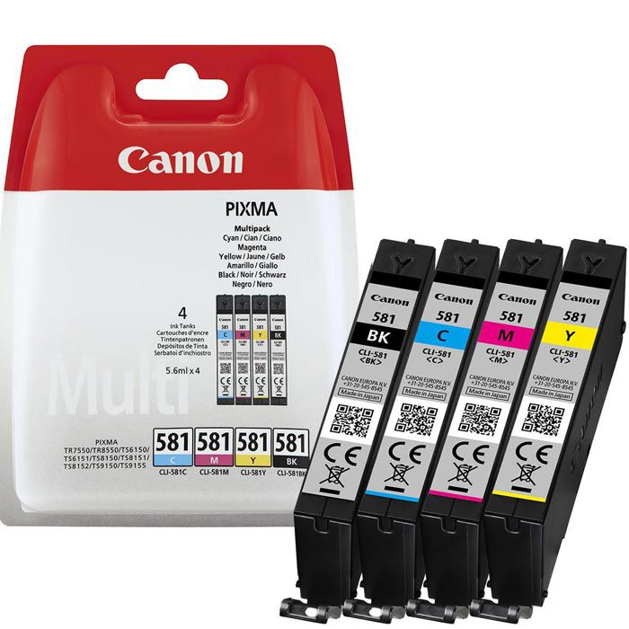 Canon Tinte Cli 581 Bk C M Y Multipack 2103c004 4x 56ml Böttcher Ag 