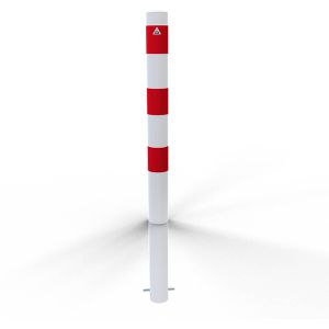 Produktbild für Absperrpfosten Schake 489B+1, 1 Öse, rot/weiß, aus Metall