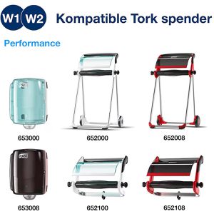 Produktbild für Putztuchrolle Tork Advanced, 130052, W1 u. W2, Zellstoff, blau