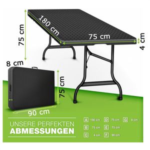 Produktbild für Klapptisch tillvex TVGTR02, aus Kunststoff