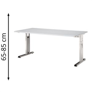 Schreibtisch Hammerbacher O-Serie, lichtgrau / silber