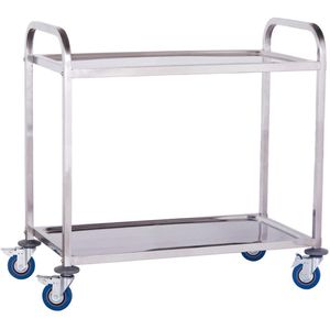 Servierwagen Royal-Catering RCSW-2, silber, aus Edelstahl