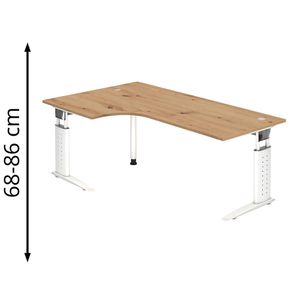 Produktbild für Schreibtisch Hammerbacher U-Serie, asteiche / weiß