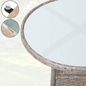 Produktbild für Gartentisch CASARIA 107999, creme, UV-beständig, rund
