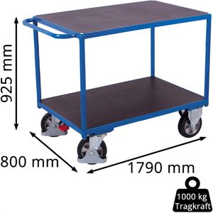 Produktbild für Tischwagen VARIOfit sw-800.511, aus Metall &amp; Holz