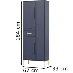 mit Holz, x – Kombischrank x Kent, 67 Schildmeyer 33cm, Türen, aus AG nachtblau 184 Böttcher