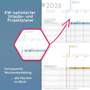 Produktbild für Urlaubsplaner weekview Projektplaner, Jahr 2026