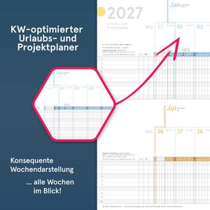 Produktbild für Urlaubsplaner weekview SW11218, Projektplaner, Jahr 2027