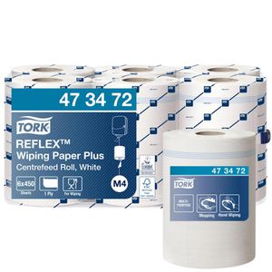 Putztuchrolle Tork Reflex, 473472, M4, aus Zellstoff, weiß