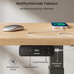 Produktbild für Schreibtisch FlexiSpot E7B-Pro 2026, ahorn / schwarz