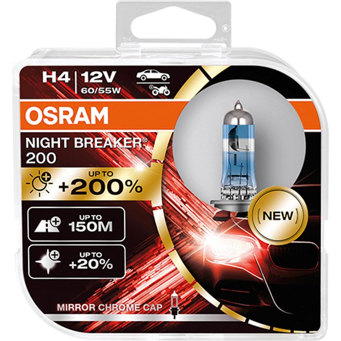 Osram Auto-Lampe Night Breaker 200 64193NB200-HCB, H4, 12V