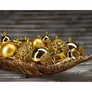 Produktbild für Weihnachtskugeln BRUBAKER 8000.13, gold