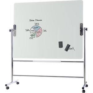 Glas-Magnettafel Bi-Office GQR0450 mobil, auf Rollen