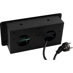 Produktbild für Einbausteckdose McPower TS-03S, mit 1,8 m Kabel, klappbar