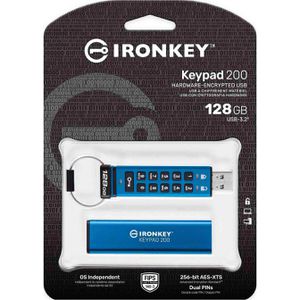 Produktbild für USB-Stick Kingston IronKey Keypad 200, 128 GB
