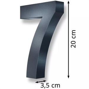 Produktbild für Hausnummer Metzler 3D, anthrazit aus Edelstahl