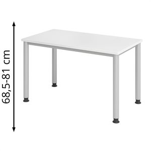 Schreibtisch Hammerbacher H-Serie, weiß / silber