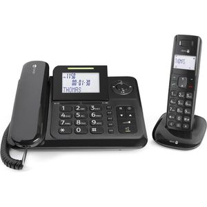 Doro Telefon Comfort 4005, schwarz, mit Anrufbeantworter und Mobilteil