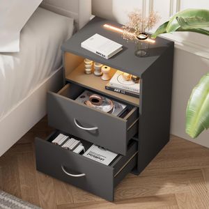 Produktbild für Nachttisch CASARIA Jamie, 109658, anthrazit