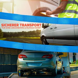 Produktbild für Spanngurt NTG für Autotransporte, mit Wirbelhaken und Ratsche