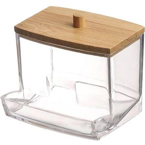 Produktbild für Wattestäbchenbehälter Böttcher-AG transparent, Bambusdeckel