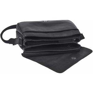 Produktbild für Umhängetasche Greenburry Pure Black 1109-20, Echt Leder