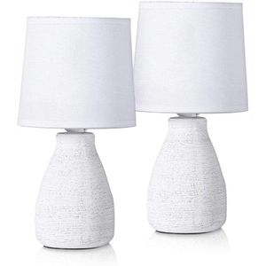 Produktbild für Tischlampe BRUBAKER weiß mit E14-Fassung