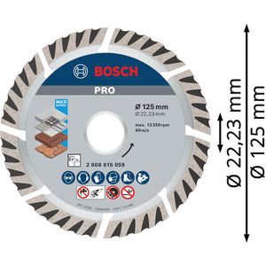 Produktbild für Trennscheibe Bosch PRO Multi Material, 2608615059