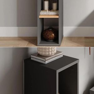 Produktbild für Bücherregal Vicco Orlando, anthrazit / eiche