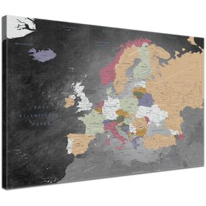 Europakarte Lana-KK Schiefergrau, mit Holzrahmen