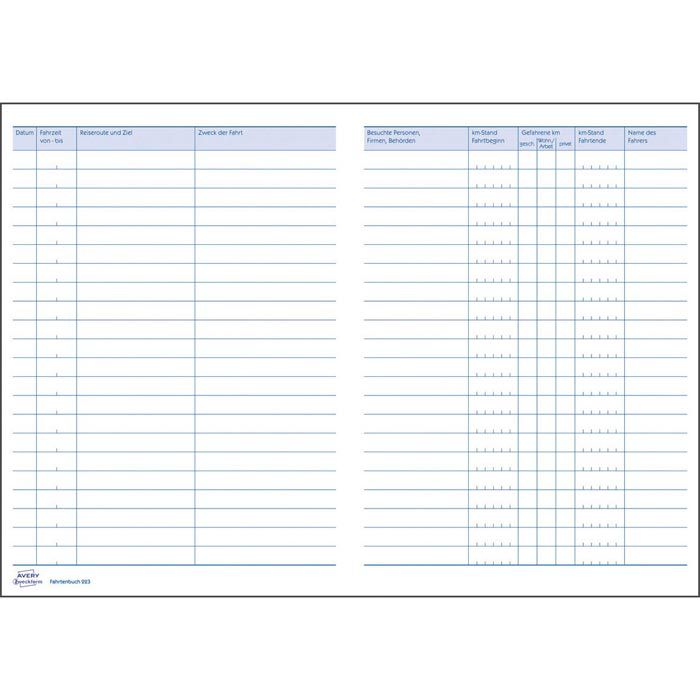 Idena Fahrtenbuch A5 – 32 Blatt Formularbuch Für Produktbild-Vorschau 2