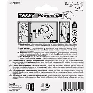 Produktbild für Klebehaken Tesa 57578 Powerstrips Haken Small Rund