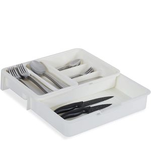 Produktbild für Besteckkasten Relaxdays 10027748, weiß, aus Kunststoff