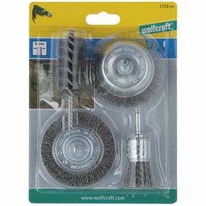 Produktbild für Drahtbürste Wolfcraft 2133000, Set Ø 25-75mm