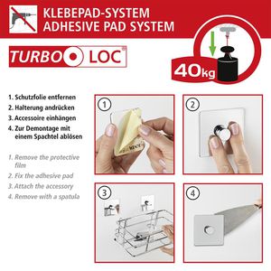 Produktbild für Zahnputzbecher Wenko Quadro Turbo-Loc, weiß, aus Kunststoff