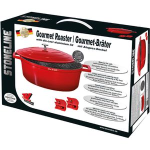 Produktbild für Bräter STONELINE Gourmet 20092 rot, aus Aluguss