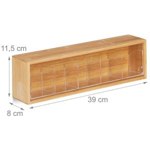 Produktbild für Teebox Relaxdays 10028846, für Teebeutel, natur, aus Bambus