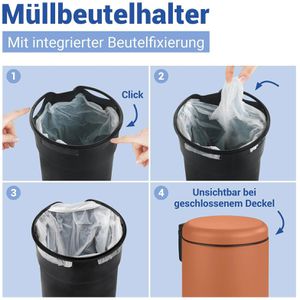 Produktbild für Mülleimer Wenko Leman, terracotta